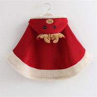 Thumbnail for Cartoon Reindeer Pompon Embellished Cloak