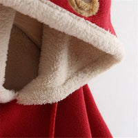 Thumbnail for Cartoon Reindeer Pompon Embellished Cloak